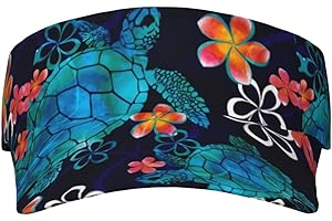 ASYG Turtles Watercolour Sport Sun Visor Hats for Women Men & Adjustable Sport Packable Travel Sun Visor