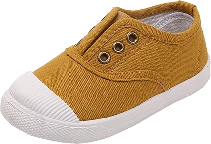 Amazon Co Jp Cloudkids ベビーシューズ キャンバスシューズ キッズ スニーカー スリッポン 男の子 女の子 子供靴 紐なし スポーツ 通学通園 履きやすい 運動靴 イエロー 17cm ベビー マタニティ