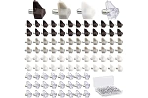 CANUMER 100 PCS 5mm Shelf Support Peg - Clear Plastic Shelf Peg, Cabinet Shelf Clips, Shelf Holder Pegs, 5mm Shelf Pins for Closet Kitchen Furniture Book Shelves Supplies