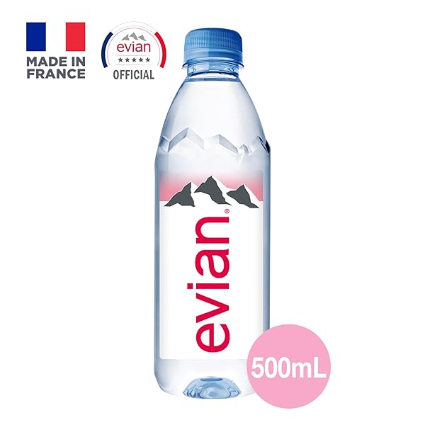 EVIAN NATURAL SPRING WATER, 1 L BOTTLES, 6 PACK