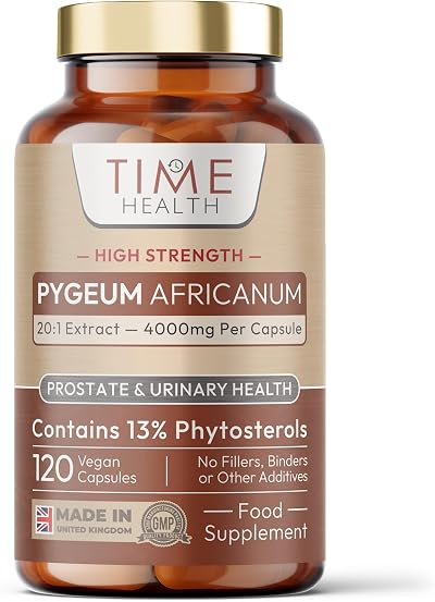 Time Health High Strength Pygeum Africanum 120 Caps 4000mg 20:1 13% Phytosterols