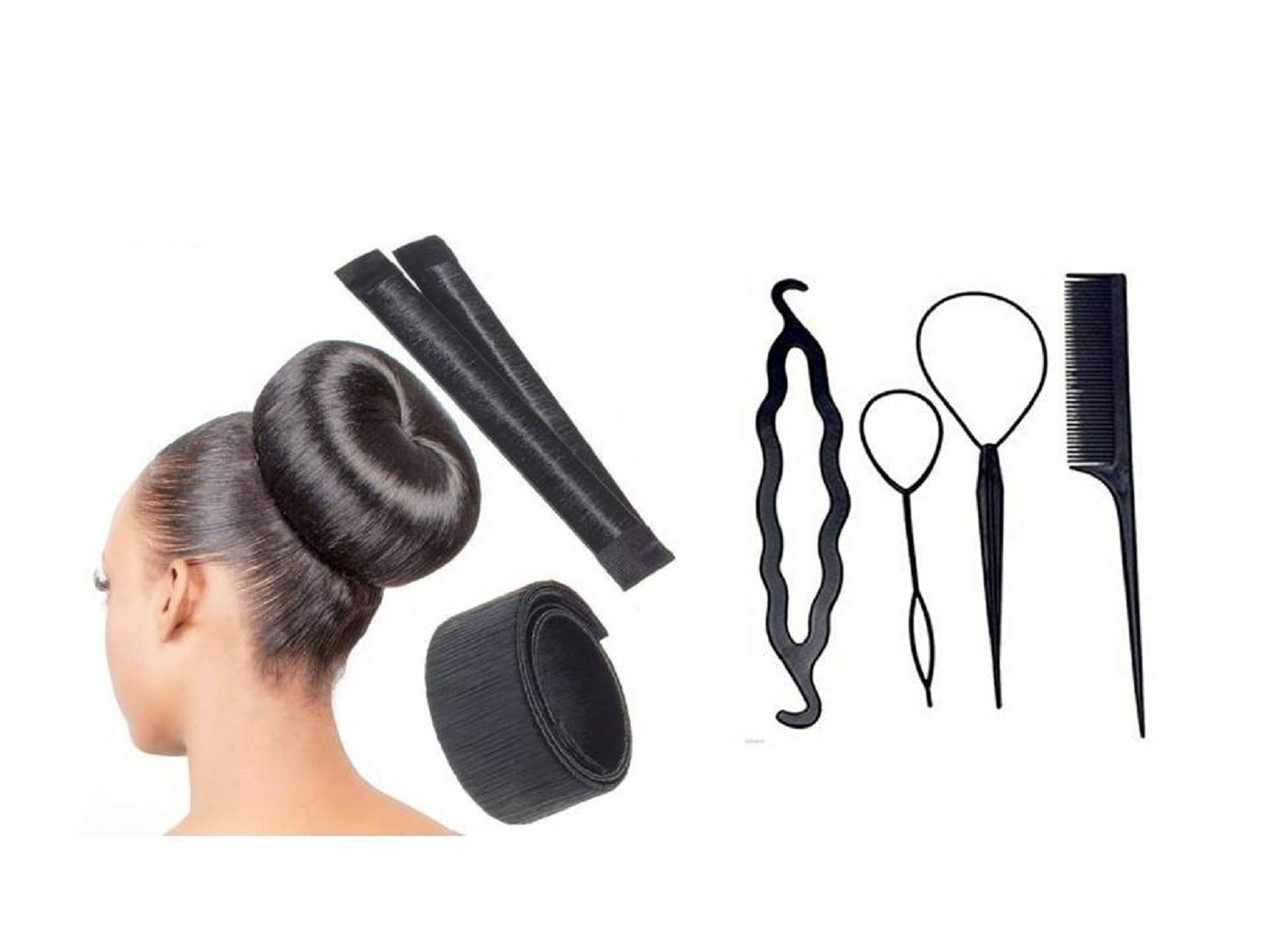 Buy Kashqueen Stylish Hair Bun Maker 2 Pc With Easy Styling Tools
