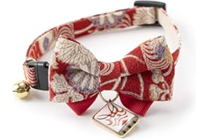 Necoichi Kabuki Charm Bow Tie Cat Collar (Red)
