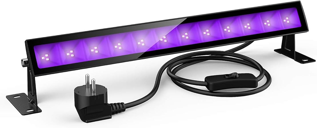 onforu 24w uv luz led lampara de luz negra ip66 impermeable barra ultravioleta con interruptor cable de alimentacion de 1 5m iluminacion escenario