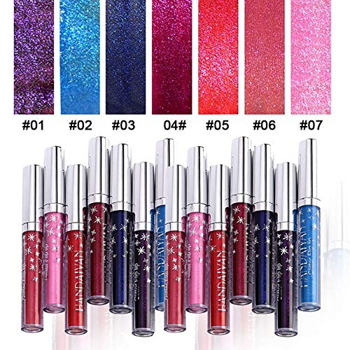 Liquid Lipstick,Metal Lip Gloss Waterproof Matte Lipstick Heavy Metallic Pearlescent Lip Gloss Waterproof Non-stick Cup Lipstick for Party,Daily Use (C)