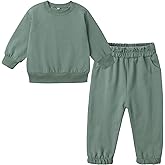 BACKID Toddler Boy Fall Outfits 3T 4T 5T Boys Clothes Kids Solid Sweatsuits Cotton Sweatshirt and Pants Clothing Sets