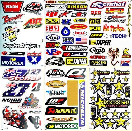 Supercross Motorcycles Motocross Dirt Bike ATV Lot 6 vinyl decals stickers D6013