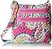 Vera Bradley Women's Cotton Triple Zip Hipster Crossbody Purse, Wildflower Paisley, One Size
