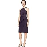 Alex Evenings Womens Short Sheath Slimming Stretch Halter Neck DressSpecial Occasion Dress