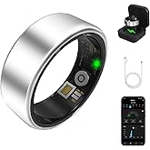 Smart Ring for Women Men Fitness Tracker with Heart Rate, Blood Oxygen, Step, Sleep Monitoring, IP68 Waterproof Fitness Ring Support Gesture Control, No App Fees for iPhone and Android, Silver 7