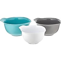 KitchenAid Universal Silicone Mixing Bowls, Set Of 3, Aqua Sky White Gray