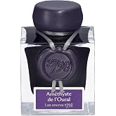 J. Herbin 1798 Anniversary Inks - Silver Sheen 50 ml Bottled - Amethyste de L'Oural (Rich Deep Purple Ink)