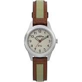 Timex Expedition Mini 26mm, Silver-Tone Case, Dial, Strap, Outdoor | Rugged Silver-Tone Case with Full Arabic Numeral Dial, Nylon Strap with Leather Trim &amp; INDIGLO Night-Light
