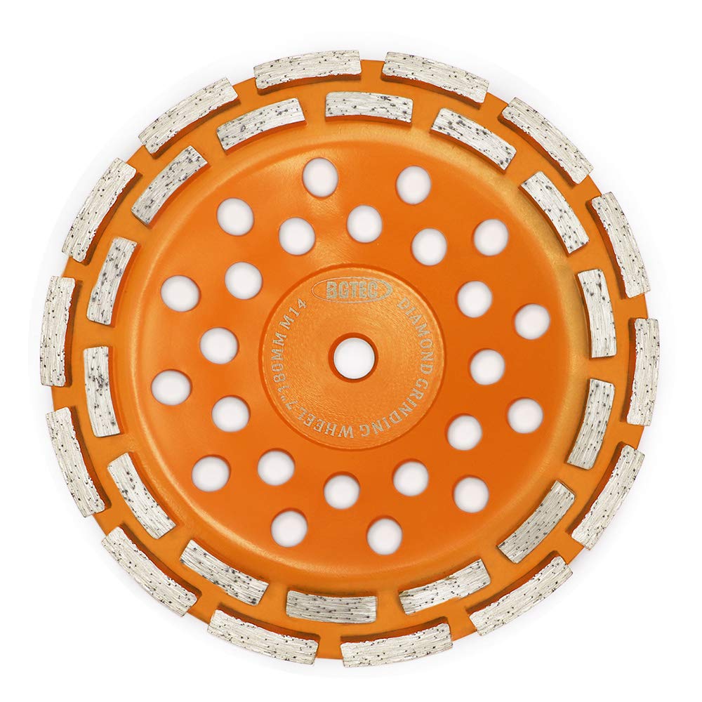 BGTEC Diamond Double Row Grinding Cup Wheel for Concrete Masonry Granite marble 180mm