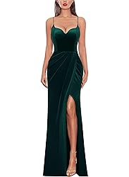 VFSHOW Womens 2025 Winter Velvet Formal Prom Maxi