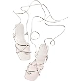 GORGLITTER Women's Summer Strappy Beach Sandals Dressy Leather Lace Up Thong Gladiator Cute Vacation Sandals Shoes 2026