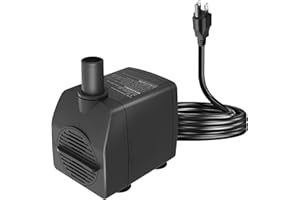 Knifel Submersible Pump 200GPH with AUTO-Shut-Off 5.2ft High Lift for Fountains, Hydroponics, Ponds, Aquariums & More…