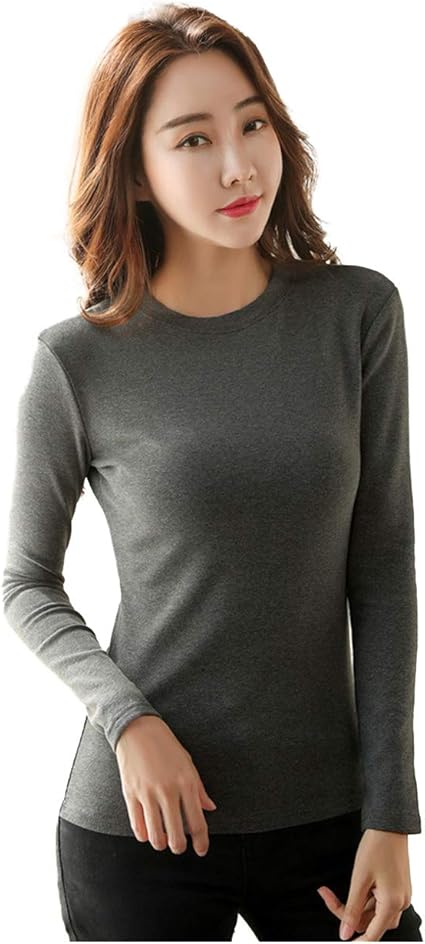 Koeistore コウエイストア カットソー クルーネック 丸首 長袖 暖か 裏起毛 Tシャツ トップス レディース グレー Y3129 Gy M Tシャツ カットソー 通販 Amazon