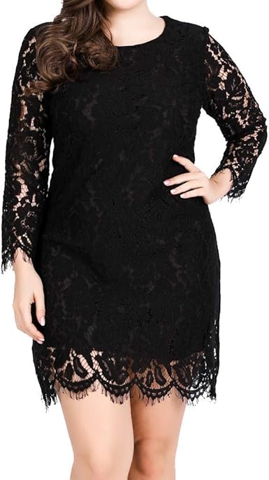 long sleeve black lace dress amazon