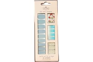 GoBudsGo Gloss Nail Strips - UV Free, Chip Resistant, Easy to Apply & Remove, Long Lasting Gel Nail Stickers | Contains 34 Nail Wraps, 1 Nail File