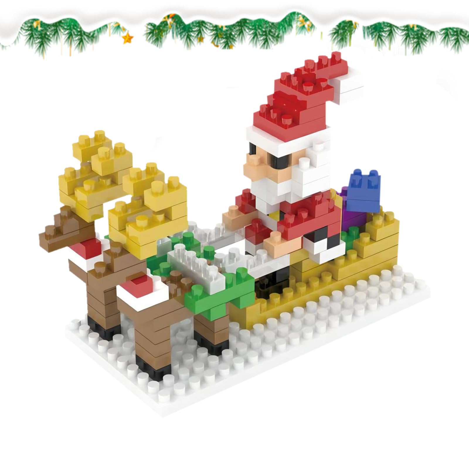 RevpoltIQ Christmas Building Blocks Set - Gingerbread House & Tree Building Block Kit Display Scene for Kids Boys & Girls 6-12 Years Old (Toy Moose)