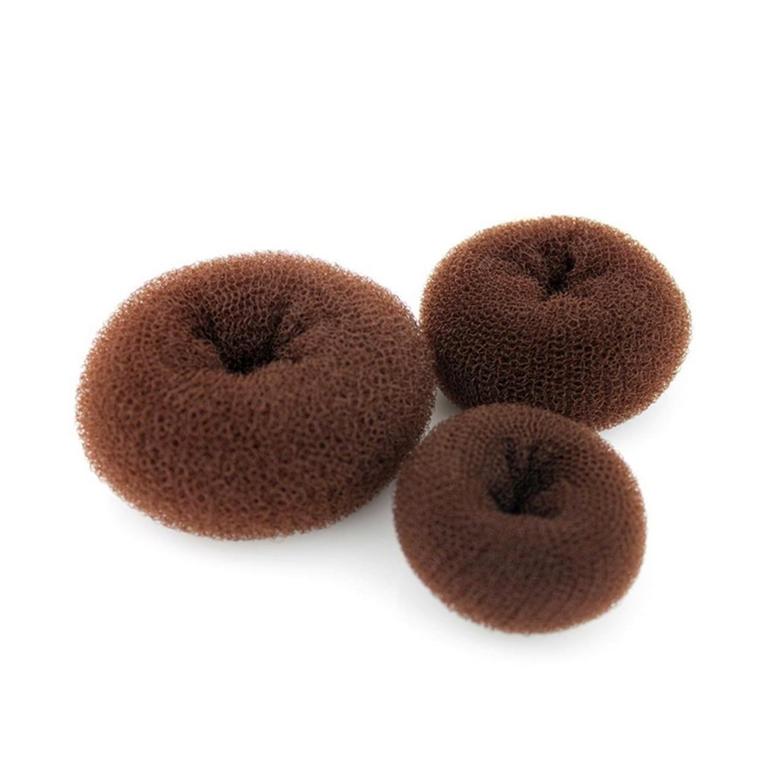 VASANA 3-Piece Hair Bun Maker Styler Rings, Donut Buns Doughnut Shaper Chignon Former Bun Updo Hair Styling Accessories, Beige, Brown, Black