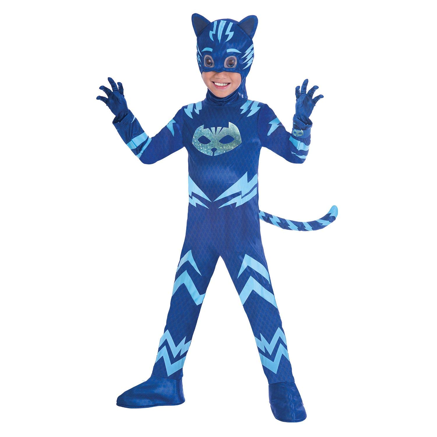 Amscan 9902966 Child Boys Official PJ Masks Licensed Deluxe Catboy Jumpsuit Fancy Dress Costume (7-8 years)