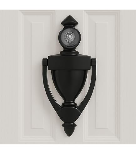 TB-SENROCA Elegant 5 Inch Matte Black Door Knocker with 180 Degree