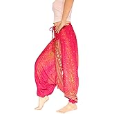 Banjamath® Women's Peacock Print Aladdin Harem Hippie Pants Jumpsuit