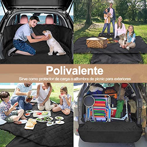 AbaqKalza Funda para Asiento de Perro para Coche y SUV, Forro de Carga para Mascotas Lavable Impermeable Antideslizante para Asiento Trasero Camión Sedán Universal, Protector de Solapa de Parachoques