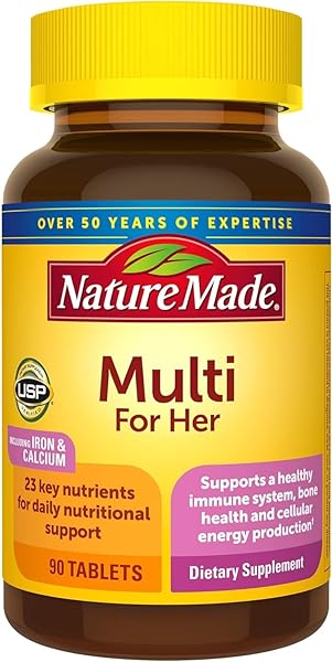 NATURE MADE MULTIVITAMIN FOR HER, DAILY NUTRITIONAL SUPPORT MULTIVITAMIN FOR WOMEN, NATURE MADE WOMENS VITAMINS & MINERALS, 90 TABLETS, 90 DAY SUPPLY