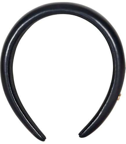 8870 Faux Leather Bessette Headband, Jet, Black, One Size Wholesale Jet Faux Leather Bessette Headband for your store  main image 2