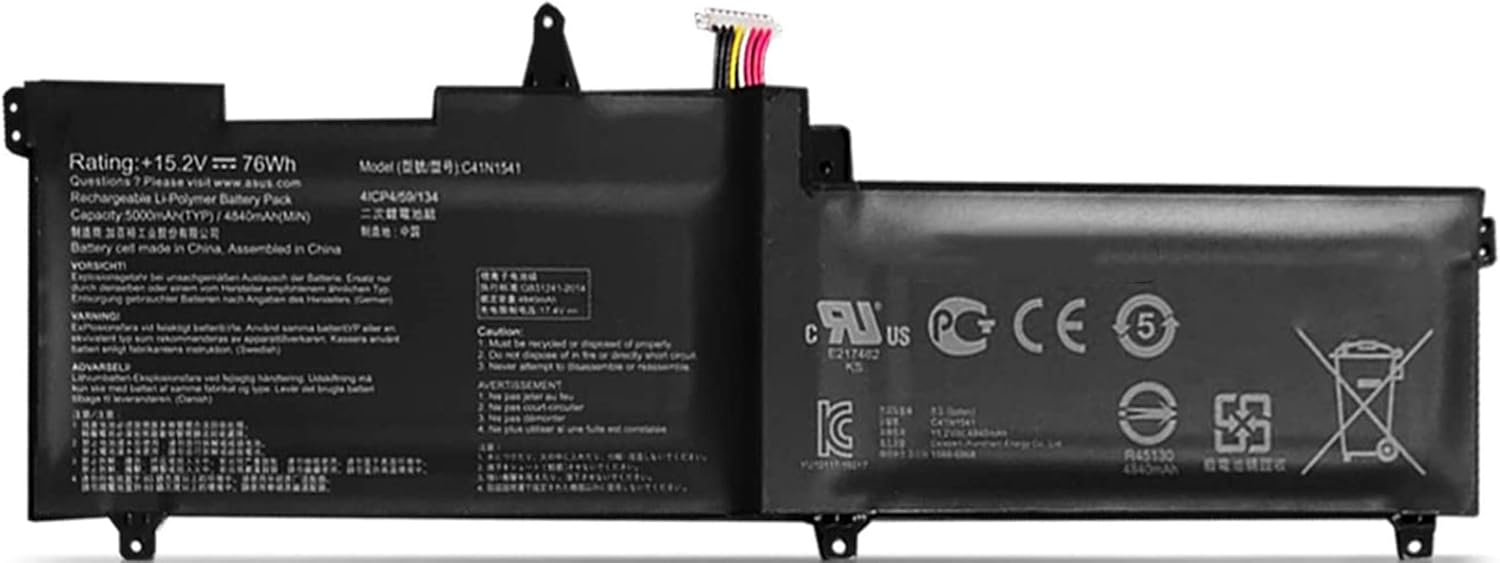 ASKC 15.2V 76Wh C41N1541 Laptop Battery for Asus ROG Strix GL702V GL702VS GL702VS-BI7N12 GL702VT GL702VT-GC026T GL702VM GL702VM1A GL702VM-DB71 0B200-02070000