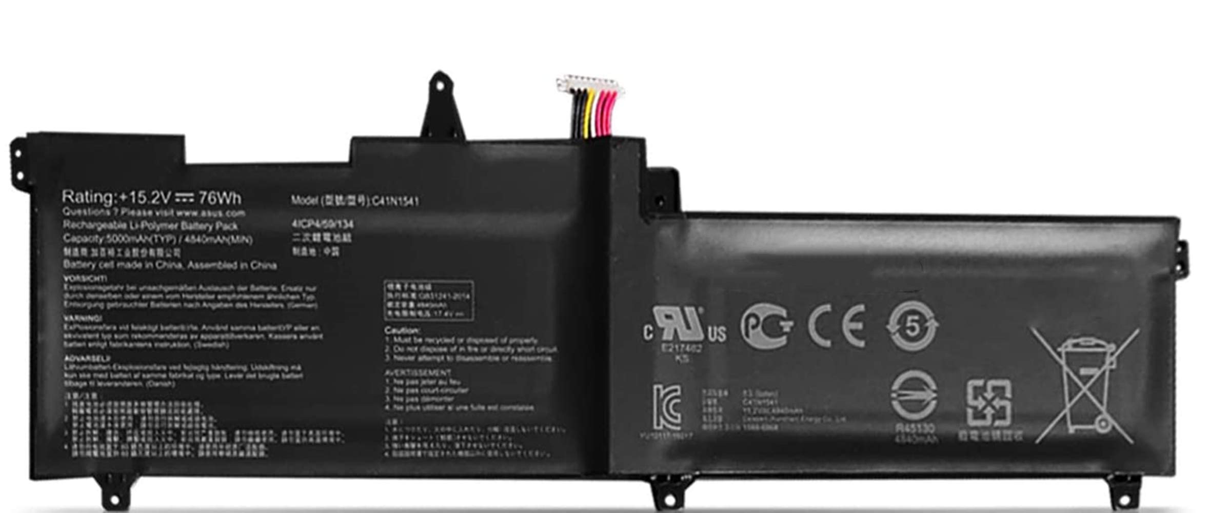 ASKC 15.2V 76Wh C41N1541 Laptop Battery for Asus ROG Strix GL702V GL702VS GL702VS-BI7N12 GL702VT GL702VT-GC026T GL702VM GL702VM1A GL702VM-DB71 0B200-02070000