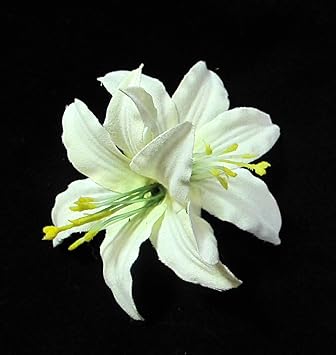 Amazon Com Ivory Lily Flower Hair Clip White Lily Hair Clip