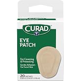 CURAD Eye Patch, Non-Woven, Paper, 2 0.25 x 3 0.13 in, 20 Count | Gentle on Delicate Skin, Allows Air Circulation, Shields and Protects Eye Area, Latex-Free