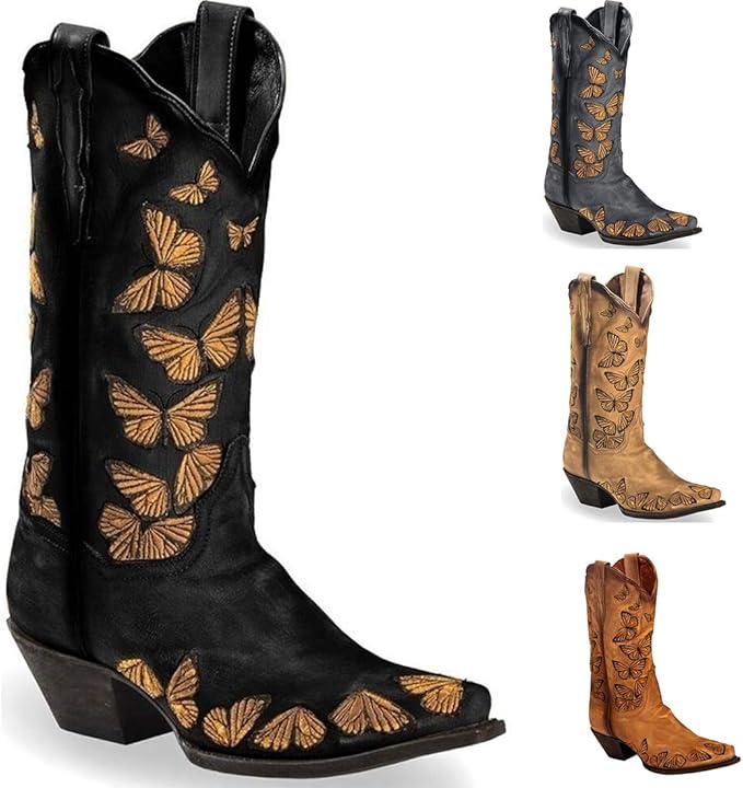 Manooby Butterflies Embroidered Fashion Cowgirl