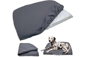 PANABANA Dog Bed Cover Waterproof Replacement Machine Washable Covers for 30x20 Inch Dog Bed Heavy Duty Scratch Resistant Mattress Protector Pet Bed Cover Only Grey