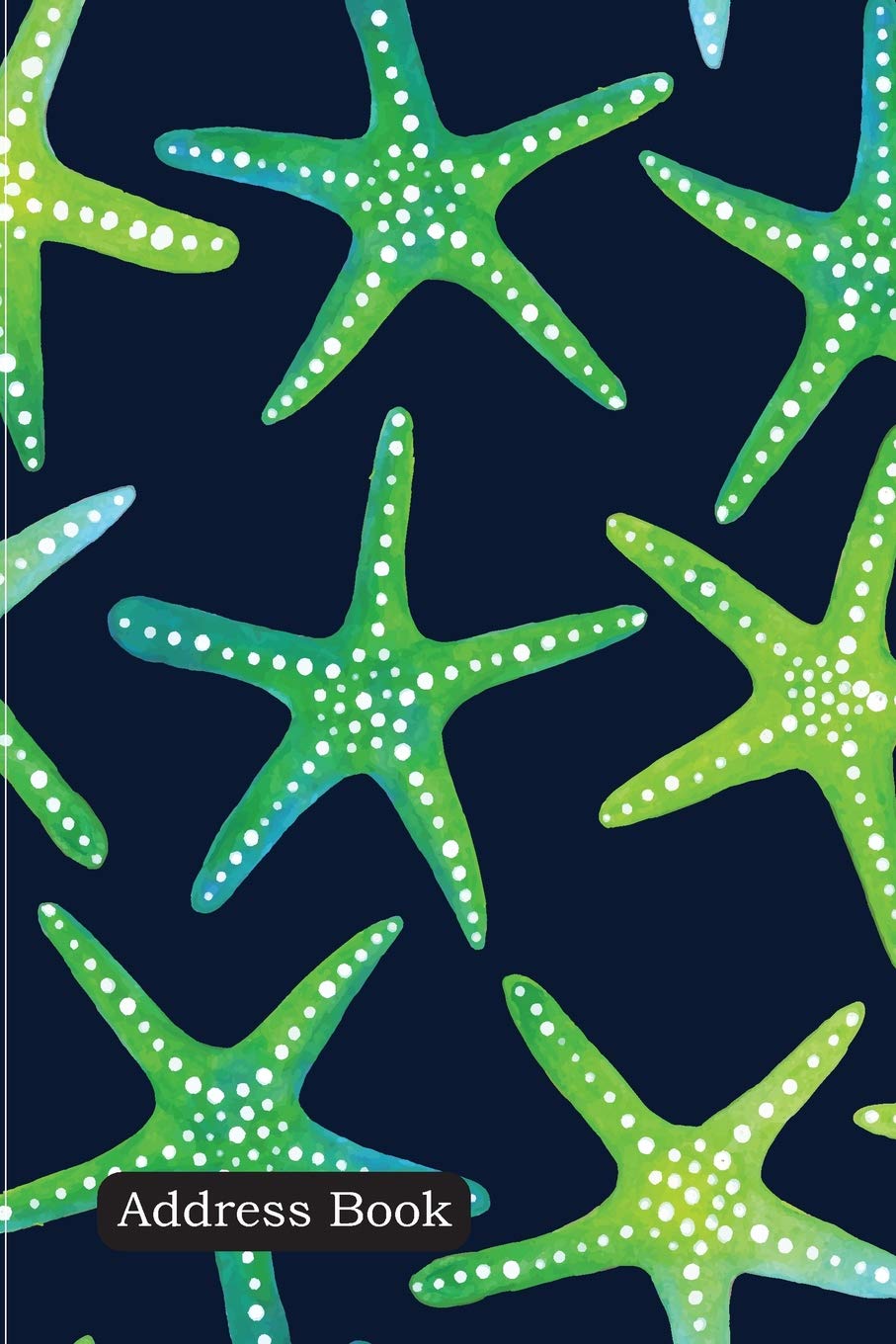 Address Book: Include Alphabetical Index With Star fish Seamless background cover