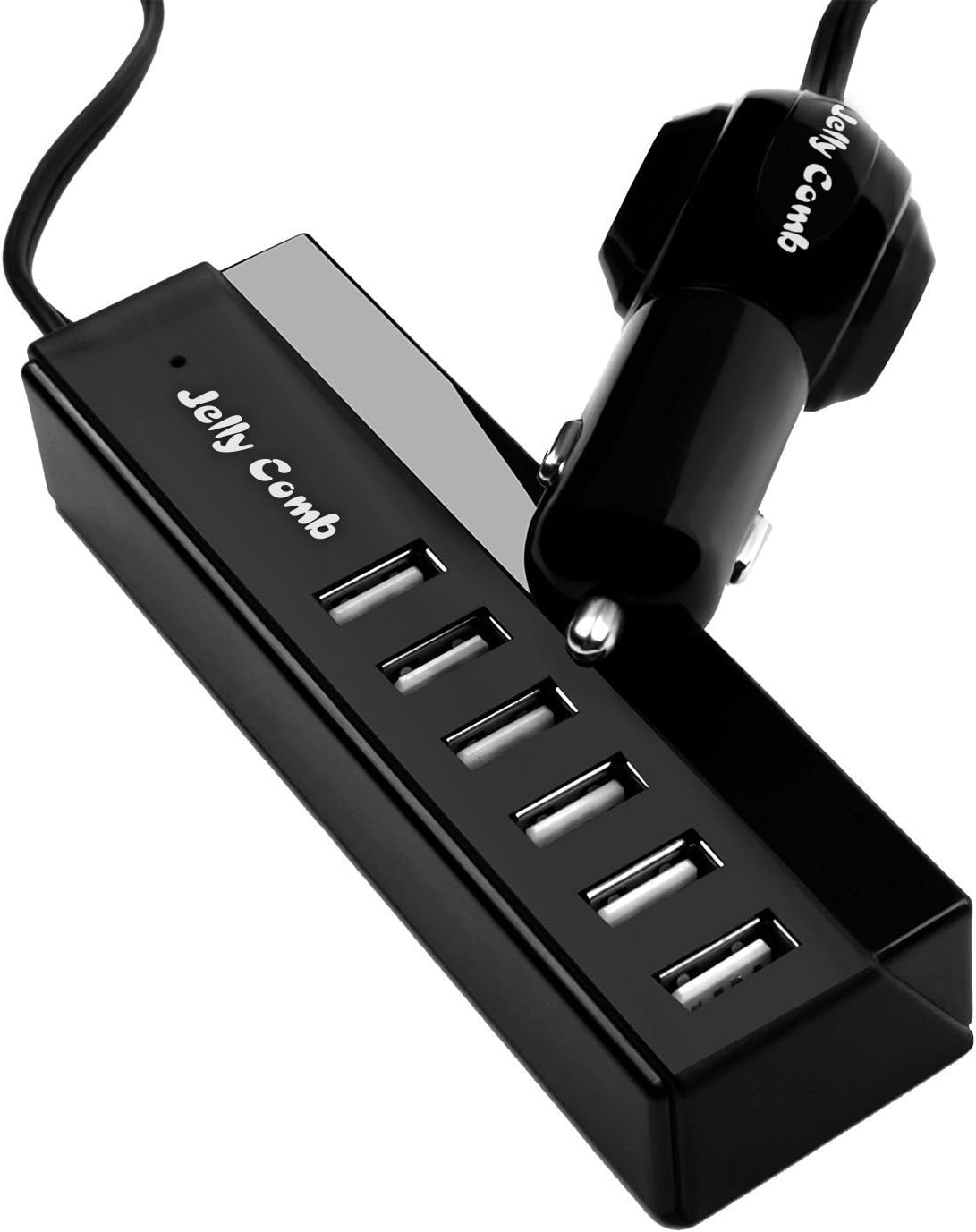 Car Charger Adapter, Jelly Comb 6 USB Multi Ports Car Charger, 65W Rapid Car Charger with Smart Identification for Cell Phones, Tablets and Other USB Devices