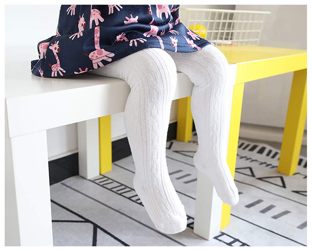 CozyWay Little Girls Tights Seamless Cable Knit Tights for Toddler Girl Baby Girl Pantyhose Leggings Size 1-12 Years