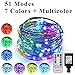 ErChen 51 Modes 7 Colors + Multicolor LED String Lights, 33FT 100 RGB LEDs Plug in Color Changing Silver Copper Wire Fairy Lights with Remote Timer UL Adapter for Christmas Party Bedroom