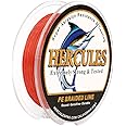 HERCULES Cost-Effective Super Strong 4 Strands Braided Fishing Line 6LB to 100LB Test for Salt-Water, 109/328 / 547/1094 Yards (100M / 300M / 500M / 1000M), Diam# 0.08MM - 0.55MM, Hi-Grade
