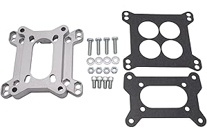 YUCHENSHLP Universal Aluminum 1933 Carburetor Adapter Kit 4-Barrel to 4-Bolt 2-Barrel For Chevy SBC