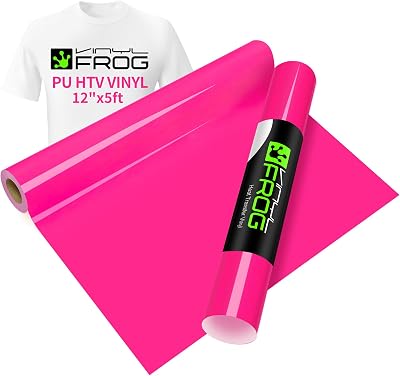 VINYL FROG HTV Roll Neon Rose Pink 30.5x155cm Heat Transfer Vinyl