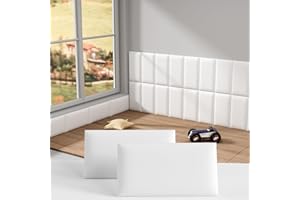 Pluden 3D Anti-Collision Wall Padding for Kids, Peel and Stick Headboard Upholstered Wall Panels Pack of 12 Panels Sized 7.8" x 15.7", Wall Padding for Kids Playroom Self-Adhesive Headboard Panels