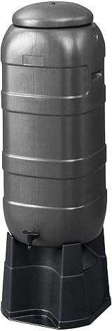 Pluto Packaging 2 x Black Slim Line 100L Water Butts with Stands & Filler Kits view 3