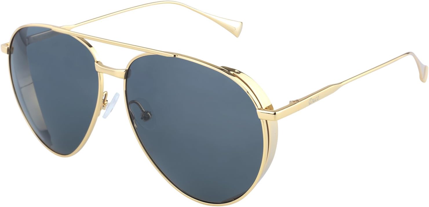 Duco Classic Vintage Retro Steampunk Style Polarized Pilot Sunglasses Mens Womens for Outdoor Sports Fishing Golf W003