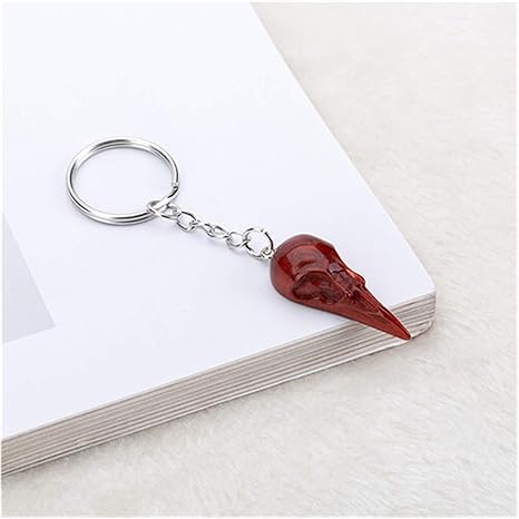 Amazon Co Jp Crrb 1ピース小さな樹脂製レイブンヘッドキーホルダーフラットバック樹脂カラスペンダントチャーム樹脂樹脂キーリング Color Ivory ホーム キッチン