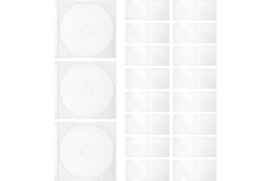 SHINEOFI 20pcs Mini 3-inch CD Jewel Cases Plastic Storage Boxes for 8cm Discs Dvd Media Protection